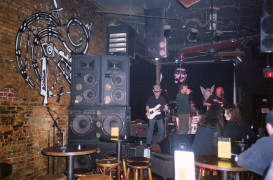 Performing at Club DADA with Brian on bass